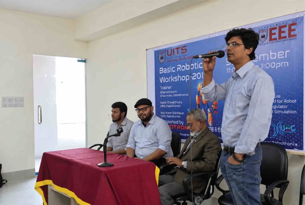 Basic Robotics Workshop at University of Information Technology and Sciences (UITS)